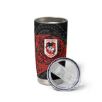Personalized St George Illawarra Dragons Tumbler Cup Polynesian Tribal Chest and Sleeve Tattoo