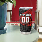 Personalized St George Illawarra Dragons Tumbler Cup Polynesian Tribal Chest and Sleeve Tattoo