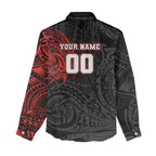 Personalized St George Illawarra Dragons Women Casual Shirt Polynesian Tribal Chest and Sleeve Tattoo