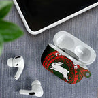 Personalized South Sydney Rabbitohs AirPods Case Polynesian Tribal Chest and Sleeve Tattoo