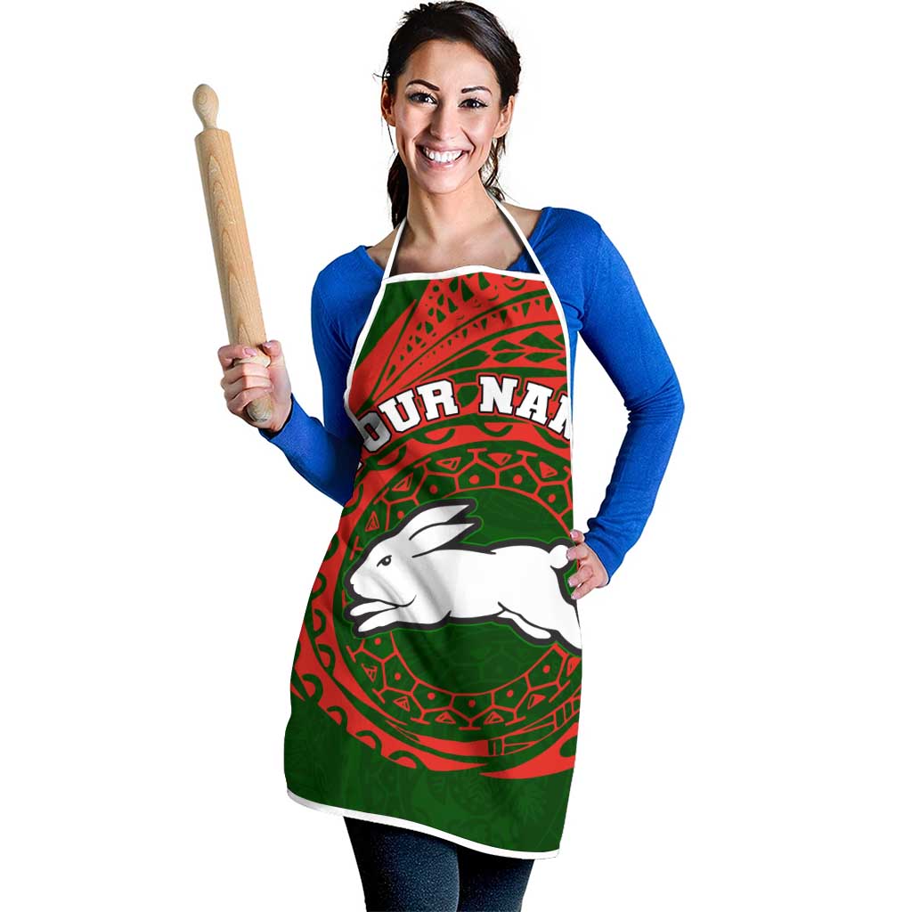 Personalized South Sydney Rabbitohs Apron Polynesian Tribal Chest and Sleeve Tattoo