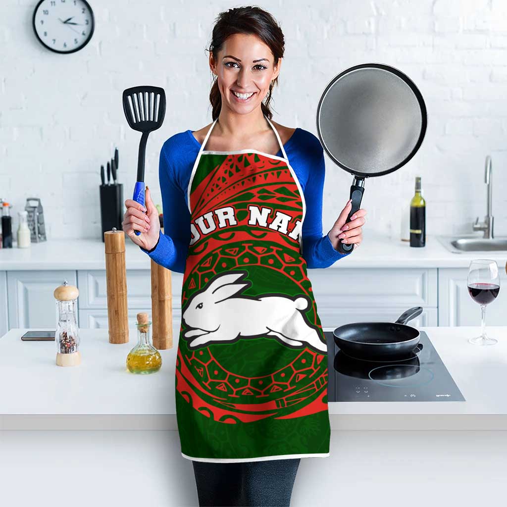 Personalized South Sydney Rabbitohs Apron Polynesian Tribal Chest and Sleeve Tattoo