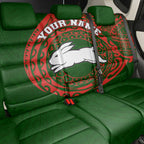 Personalized South Sydney Rabbitohs Back Car Seat Cover Polynesian Tribal Chest and Sleeve Tattoo