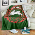 Personalized South Sydney Rabbitohs Blanket Polynesian Tribal Chest and Sleeve Tattoo