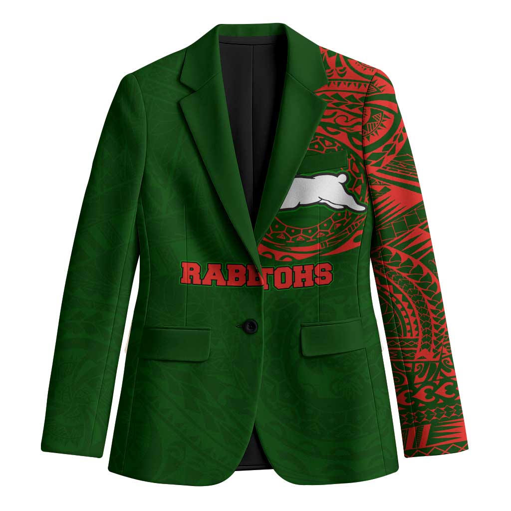 Personalized South Sydney Rabbitohs Blazer Polynesian Tribal Chest and Sleeve Tattoo