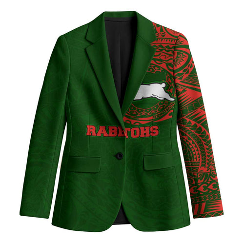 Personalized South Sydney Rabbitohs Blazer Polynesian Tribal Chest and Sleeve Tattoo