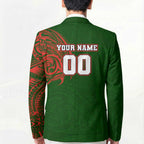 Personalized South Sydney Rabbitohs Blazer Polynesian Tribal Chest and Sleeve Tattoo