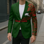 Personalized South Sydney Rabbitohs Blazer Polynesian Tribal Chest and Sleeve Tattoo