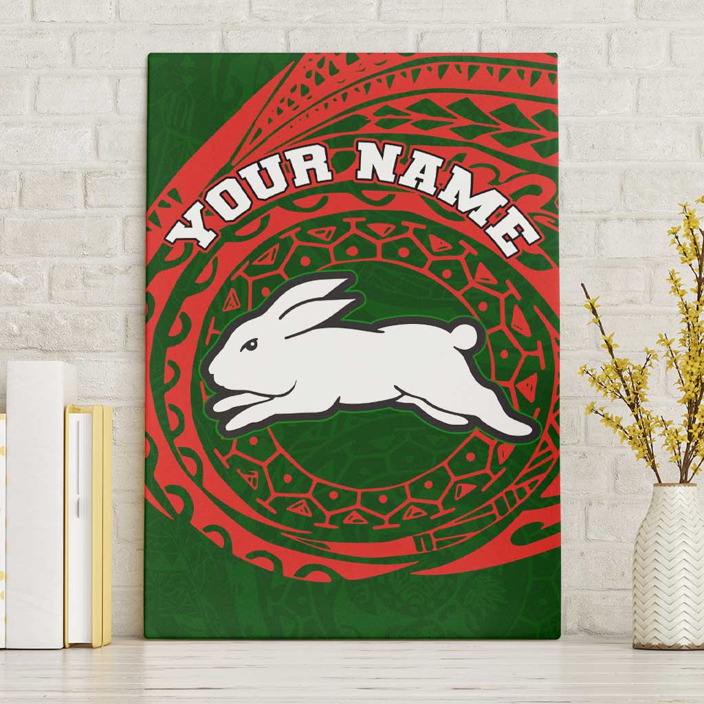 Personalized South Sydney Rabbitohs Canvas Wall Art Polynesian Tribal Chest and Sleeve Tattoo