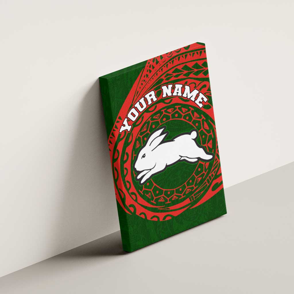 Personalized South Sydney Rabbitohs Canvas Wall Art Polynesian Tribal Chest and Sleeve Tattoo