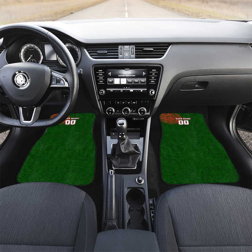 Personalized South Sydney Rabbitohs Car Mats Polynesian Tribal Chest and Sleeve Tattoo