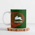Personalized South Sydney Rabbitohs Ceramic Mug Polynesian Tribal Chest and Sleeve Tattoo