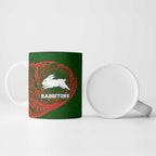 Personalized South Sydney Rabbitohs Ceramic Mug Polynesian Tribal Chest and Sleeve Tattoo