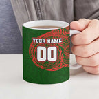 Personalized South Sydney Rabbitohs Ceramic Mug Polynesian Tribal Chest and Sleeve Tattoo
