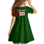 Personalized South Sydney Rabbitohs Family Matching Off Shoulder Maxi Dress and Hawaiian Shirt Polynesian Tribal Chest and Sleeve Tattoo