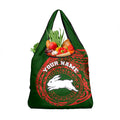 Personalized South Sydney Rabbitohs Grocery Bag Polynesian Tribal Chest and Sleeve Tattoo