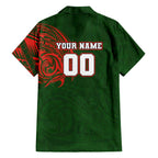 Personalized South Sydney Rabbitohs Hawaiian Shirt Polynesian Tribal Chest and Sleeve Tattoo