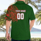 Personalized South Sydney Rabbitohs Hawaiian Shirt Polynesian Tribal Chest and Sleeve Tattoo