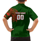 Personalized South Sydney Rabbitohs Hawaiian Shirt Polynesian Tribal Chest and Sleeve Tattoo
