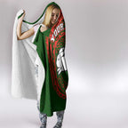 Personalized South Sydney Rabbitohs Hooded Blanket Polynesian Tribal Chest and Sleeve Tattoo
