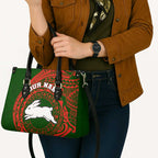 Personalized South Sydney Rabbitohs Leather Bag Polynesian Tribal Chest and Sleeve Tattoo