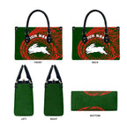 Personalized South Sydney Rabbitohs Leather Bag Polynesian Tribal Chest and Sleeve Tattoo