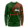 Personalized South Sydney Rabbitohs Long Sleeve Shirt Polynesian Tribal Chest and Sleeve Tattoo