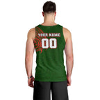 Personalized South Sydney Rabbitohs Men Tank Top Polynesian Tribal Chest and Sleeve Tattoo