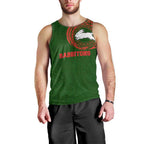 Personalized South Sydney Rabbitohs Men Tank Top Polynesian Tribal Chest and Sleeve Tattoo