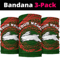 Personalized South Sydney Rabbitohs Neck Gaiter Polynesian Tribal Chest and Sleeve Tattoo
