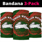 Personalized South Sydney Rabbitohs Neck Gaiter Polynesian Tribal Chest and Sleeve Tattoo