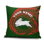 Personalized South Sydney Rabbitohs Pillow Cover Polynesian Tribal Chest and Sleeve Tattoo