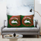 Personalized South Sydney Rabbitohs Pillow Cover Polynesian Tribal Chest and Sleeve Tattoo