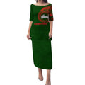 Personalized South Sydney Rabbitohs Puletasi Polynesian Tribal Chest and Sleeve Tattoo