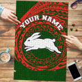 Personalized South Sydney Rabbitohs Puzzle Polynesian Tribal Chest and Sleeve Tattoo