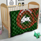 Personalized South Sydney Rabbitohs Quilt Polynesian Tribal Chest and Sleeve Tattoo