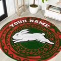 Personalized South Sydney Rabbitohs Round Carpet Polynesian Tribal Chest and Sleeve Tattoo
