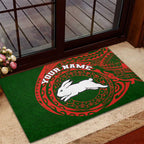 Personalized South Sydney Rabbitohs Rubber Doormat Polynesian Tribal Chest and Sleeve Tattoo