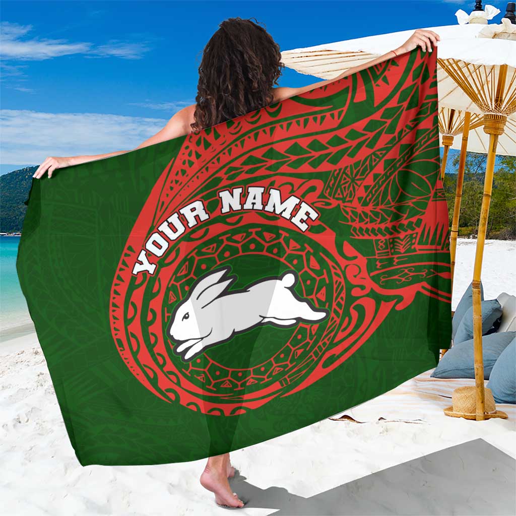 Personalized South Sydney Rabbitohs Sarong Polynesian Tribal Chest and Sleeve Tattoo