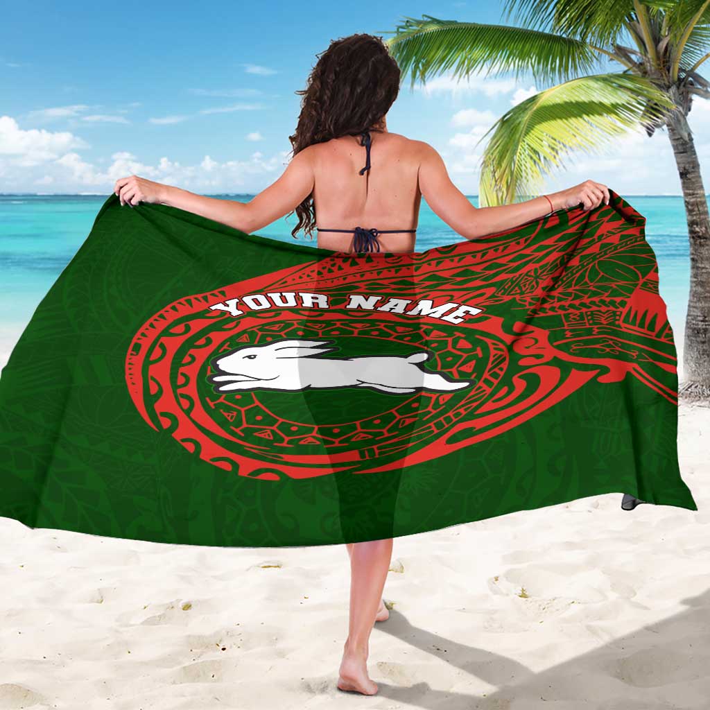 Personalized South Sydney Rabbitohs Sarong Polynesian Tribal Chest and Sleeve Tattoo