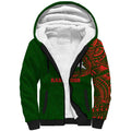 Personalized South Sydney Rabbitohs Sherpa Hoodie Polynesian Tribal Chest and Sleeve Tattoo