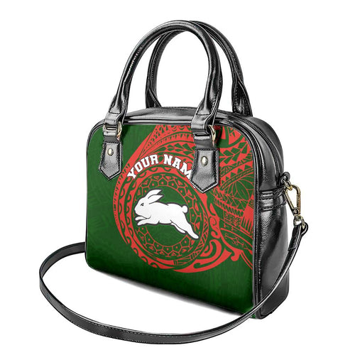 Personalized South Sydney Rabbitohs Shoulder Handbag Polynesian Tribal Chest and Sleeve Tattoo