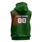 Personalized South Sydney Rabbitohs Sleeveless Hoodie Polynesian Tribal Chest and Sleeve Tattoo