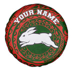 Personalized South Sydney Rabbitohs Spare Tire Cover Polynesian Tribal Chest and Sleeve Tattoo