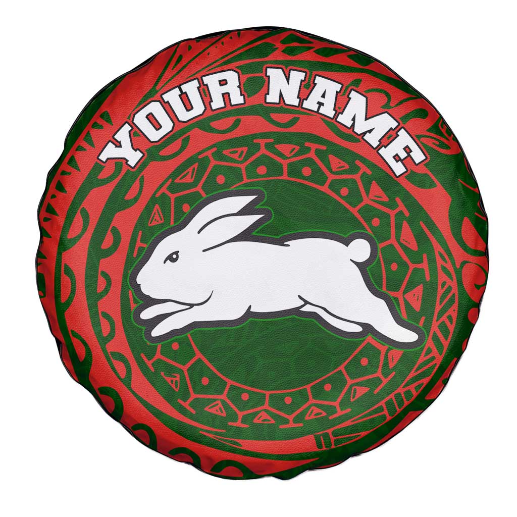 Personalized South Sydney Rabbitohs Spare Tire Cover Polynesian Tribal Chest and Sleeve Tattoo