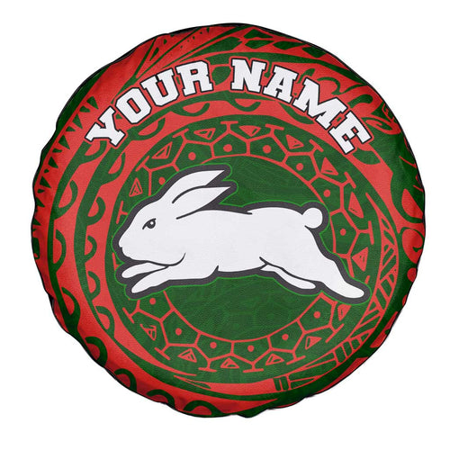 Personalized South Sydney Rabbitohs Spare Tire Cover Polynesian Tribal Chest and Sleeve Tattoo