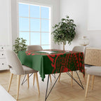 Personalized South Sydney Rabbitohs Tablecloth Polynesian Tribal Chest and Sleeve Tattoo