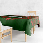 Personalized South Sydney Rabbitohs Tablecloth Polynesian Tribal Chest and Sleeve Tattoo