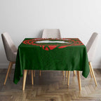 Personalized South Sydney Rabbitohs Tablecloth Polynesian Tribal Chest and Sleeve Tattoo