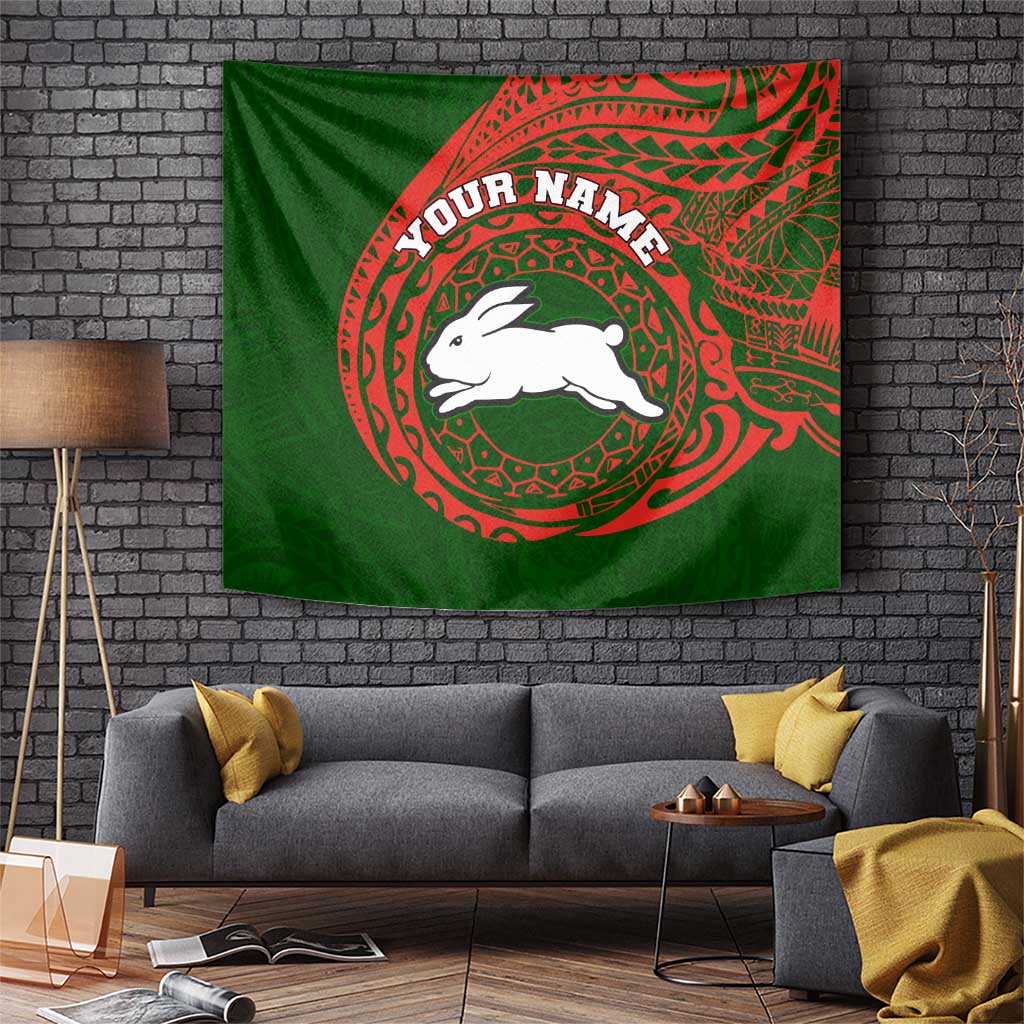 Personalized South Sydney Rabbitohs Tapestry Polynesian Tribal Chest and Sleeve Tattoo